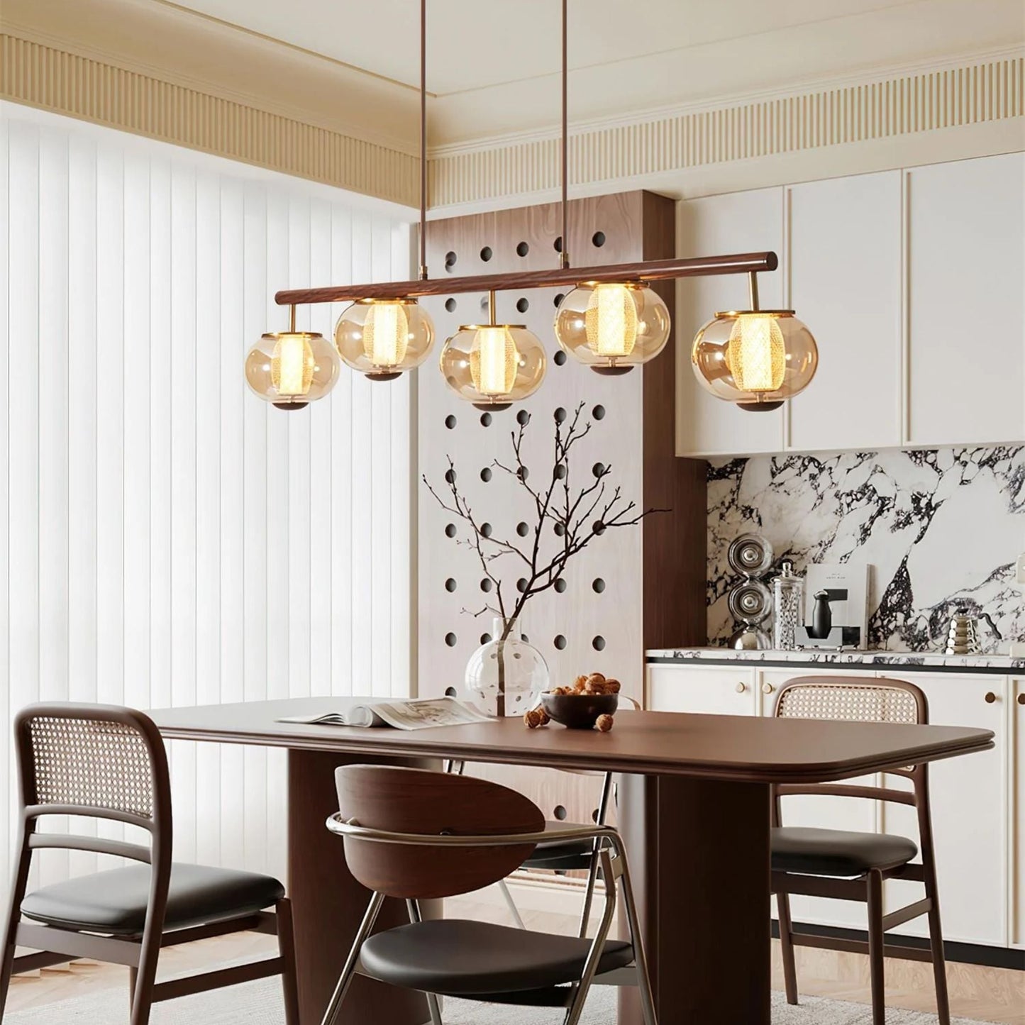 Lampe suspendue avec éclairage LED intégré pour efficacité énergétique