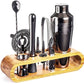 Ensemble de mixologie avec support de rangement compact