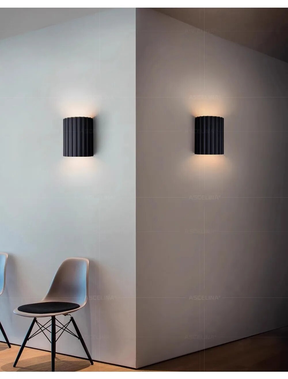 Éclairage mural en résine avec design sculpté