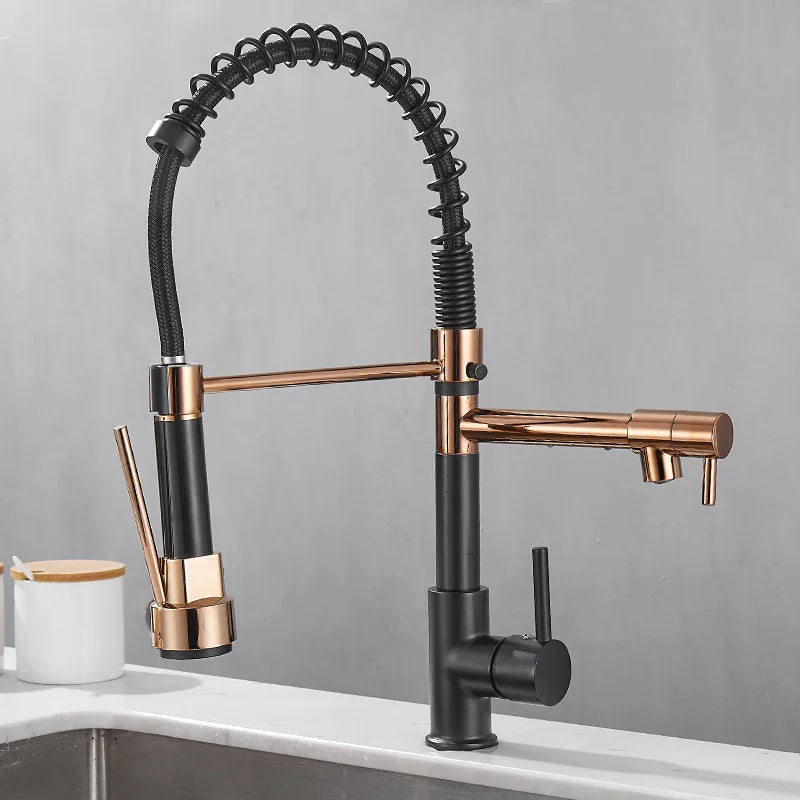 Robinet en laiton avec deux sorties d'eau distinctes