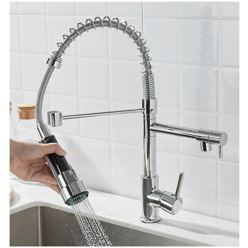 Robinet double fonction pour cuisine moderne