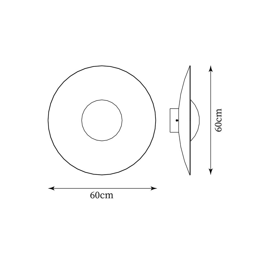 Détail de l'applique murale en finition chrome brillant