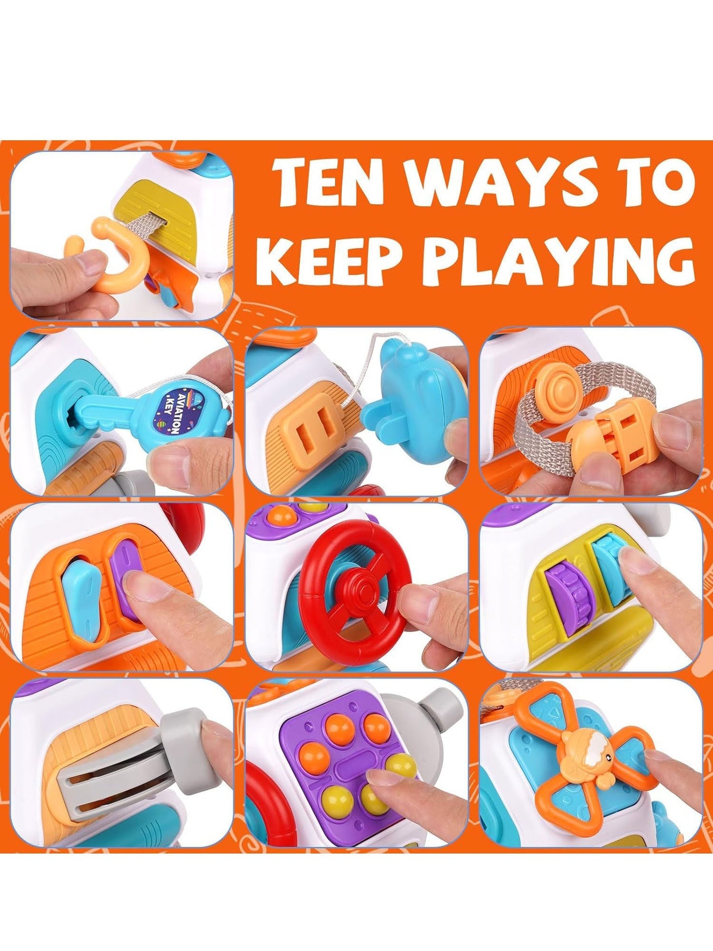 Enfant jouant avec le cube Montessori, développant la motricité fine