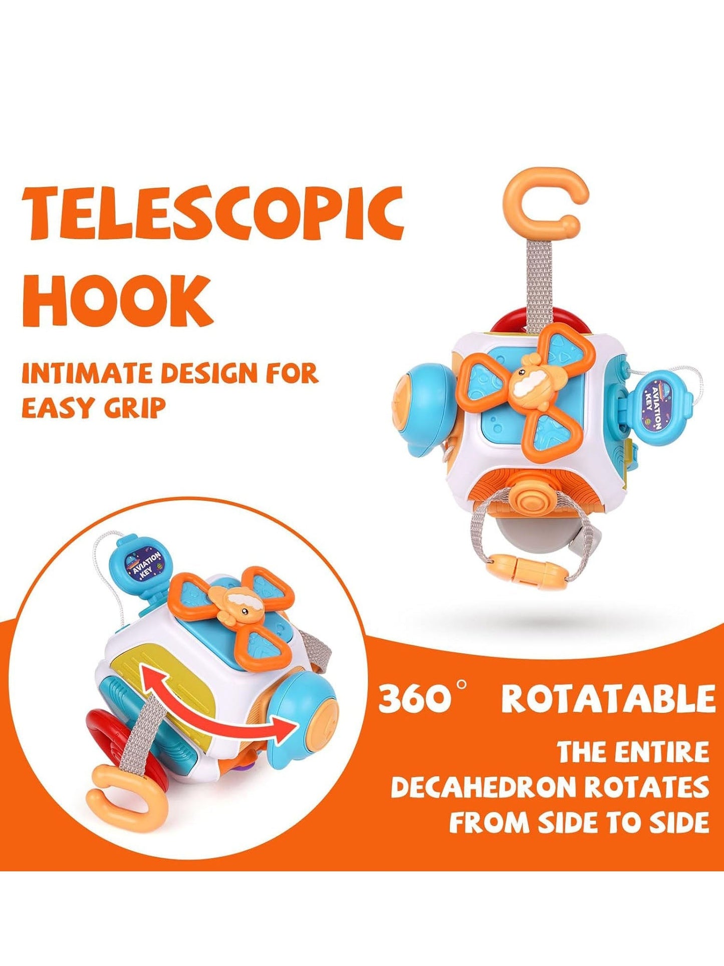 Cube Montessori avec activités interactives pour la coordination œil-main