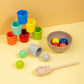 Vue d'ensemble du set de tri Montessori en bois