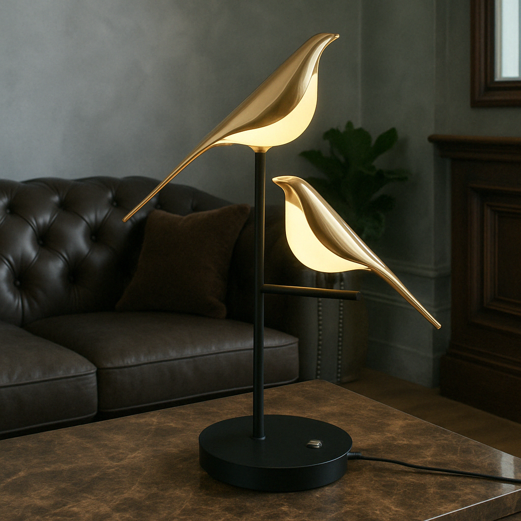 Lampe allumée, diffusant une lumière douce et chaude