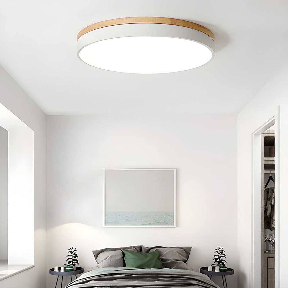 Détail du design épuré et élégant de la lampe de plafond