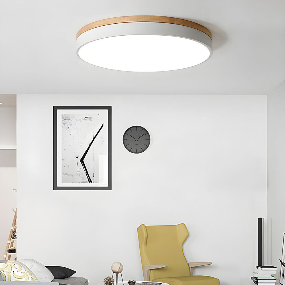 Vue latérale montrant les matériaux naturels de la lampe