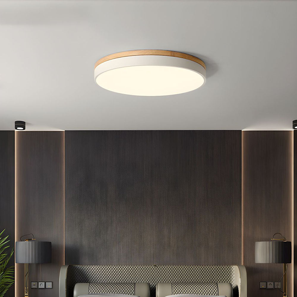 Lampe de plafond intégrée dans un décor rustique