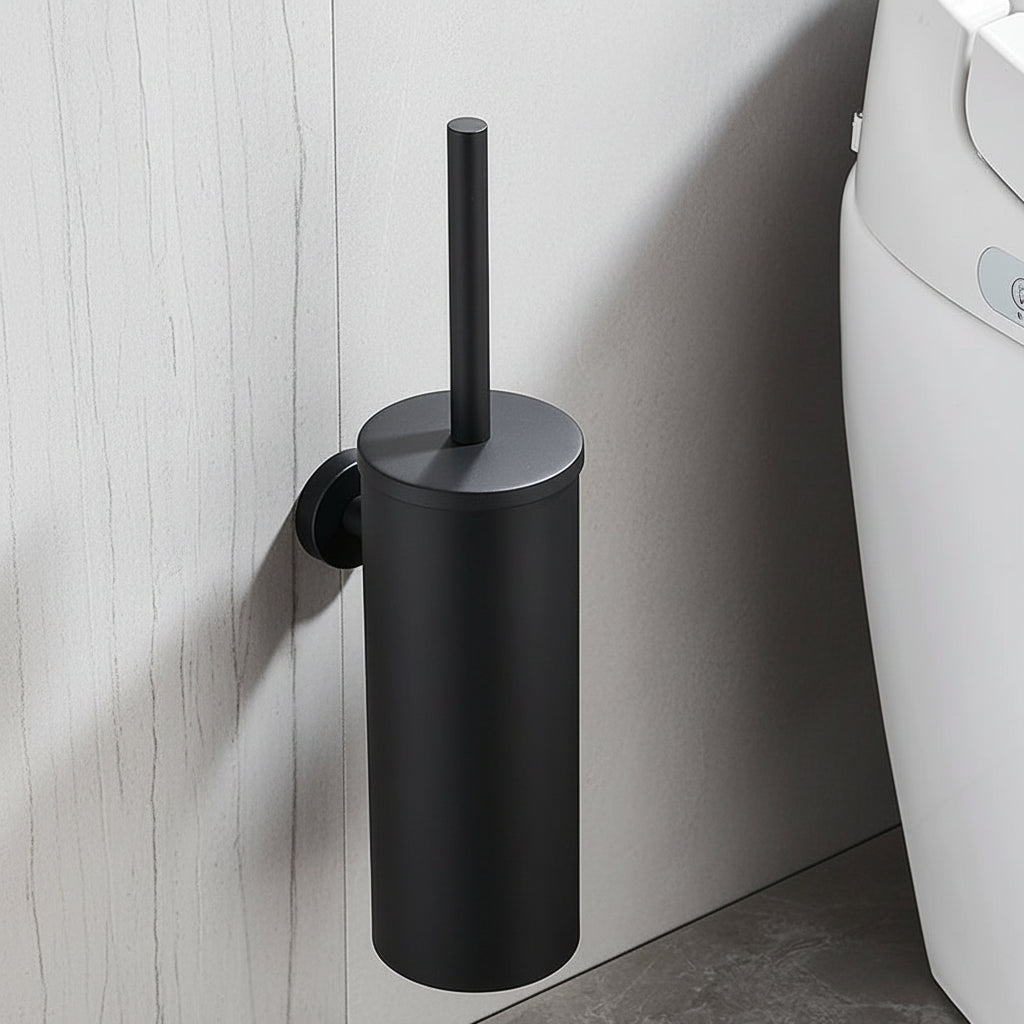 Vue rapprochée du manche en acier inoxydable de la brosse