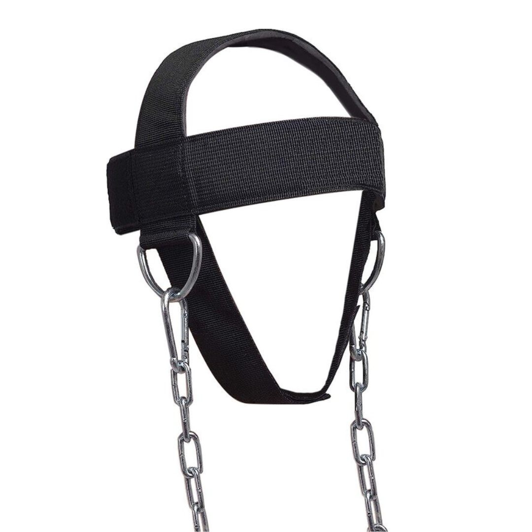 Entraîneur de cou ajustable en nylon noir, vue de côté