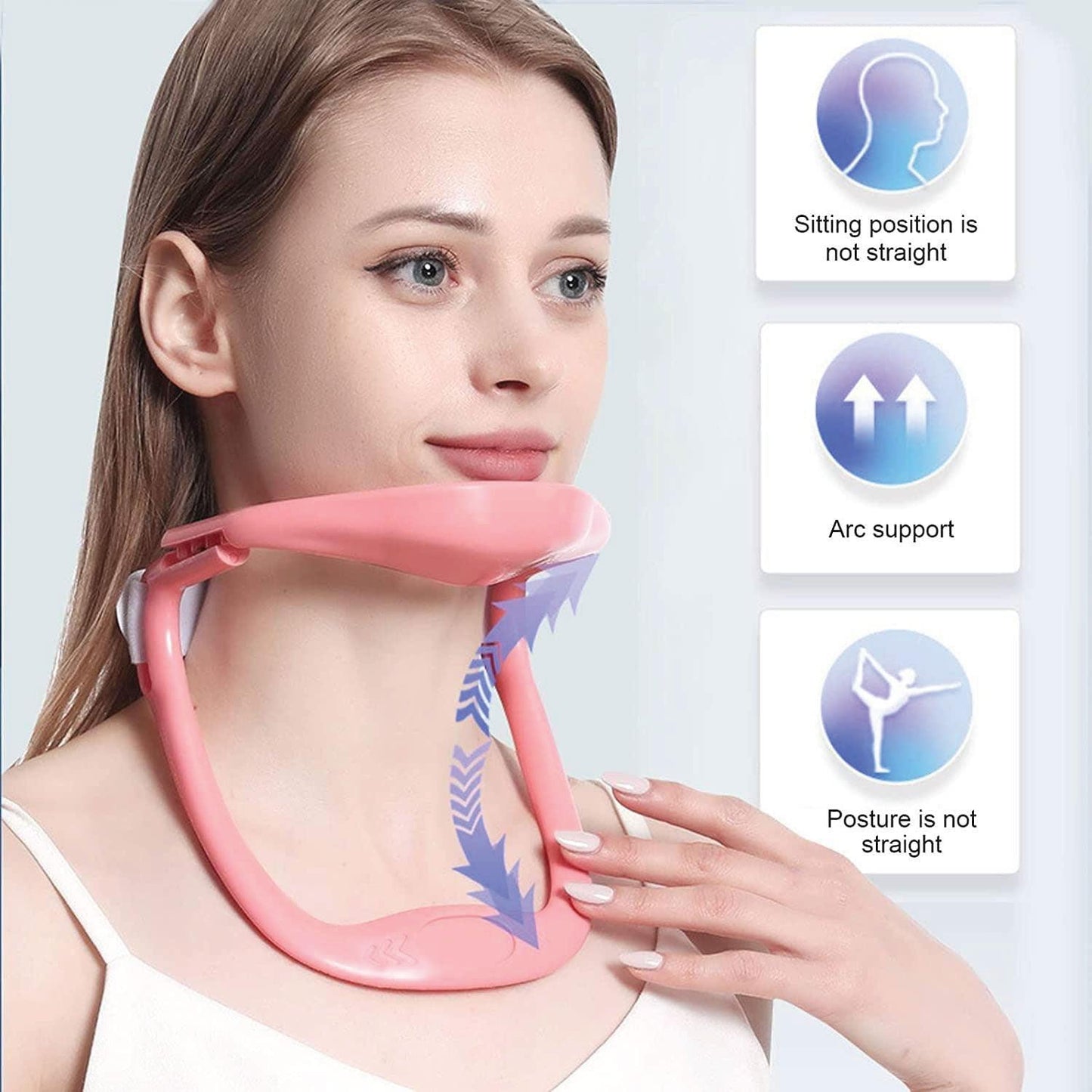 Illustration de l'utilisation de l'attelle pour soulager la douleur cervicale