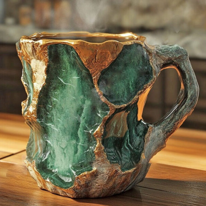Mug en cristal avec lumière naturelle, ambiance chaleureuse