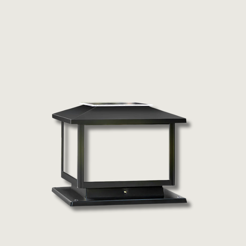 Vue de dessus de la lampe, mettant en valeur sa finition