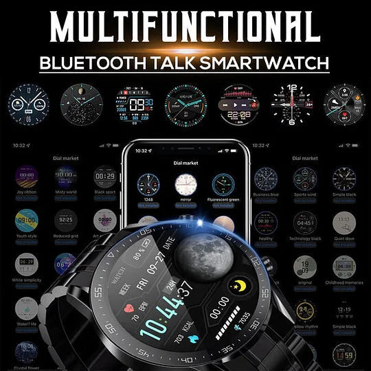 Montre connectée affichant des données de santé sur écran large