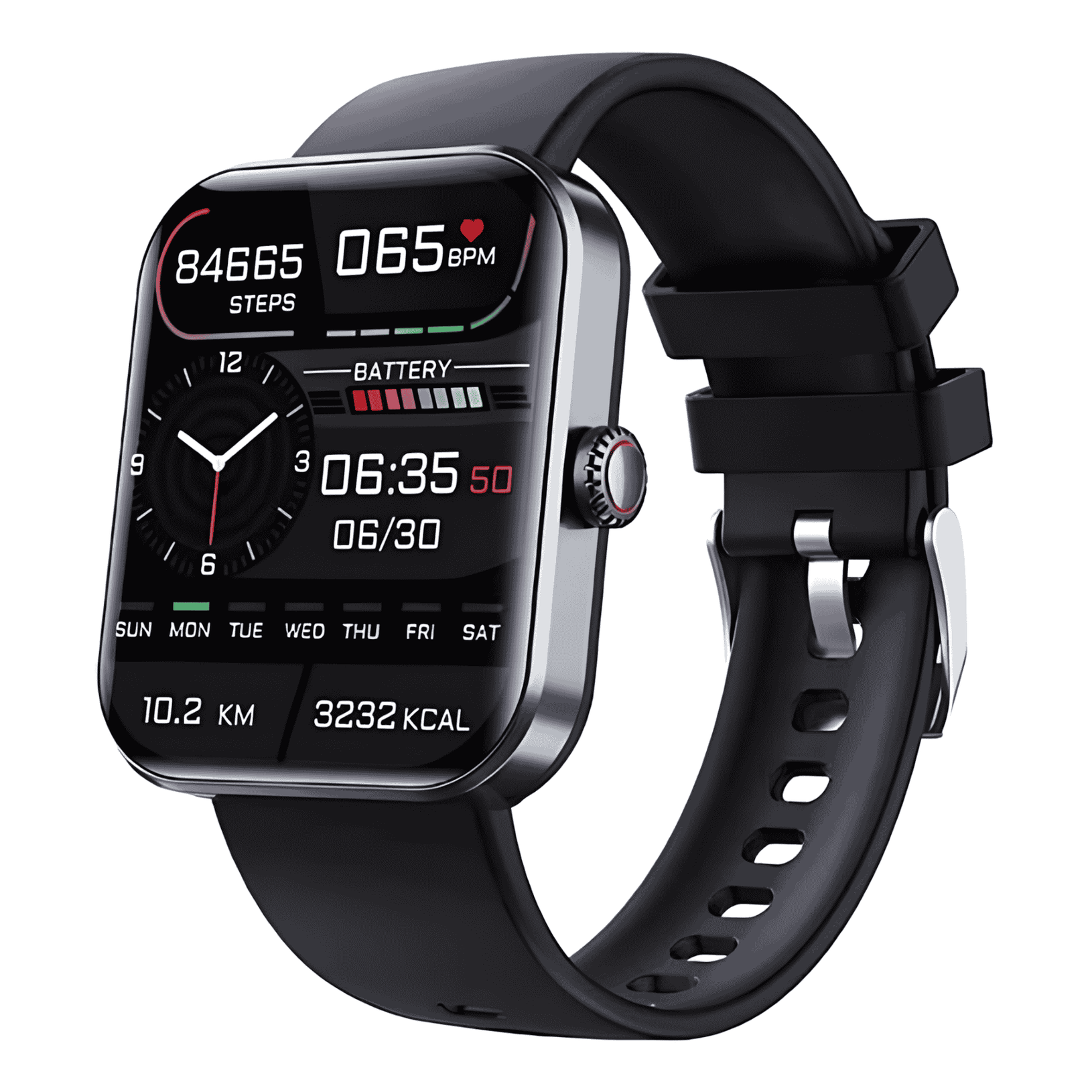 Montre connectée affichant le suivi du glucose sur écran
