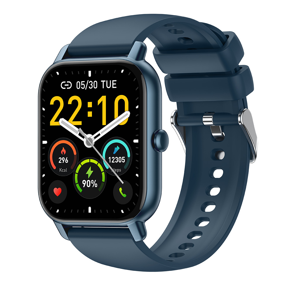 Montre connectée portée au poignet, vue en extérieur