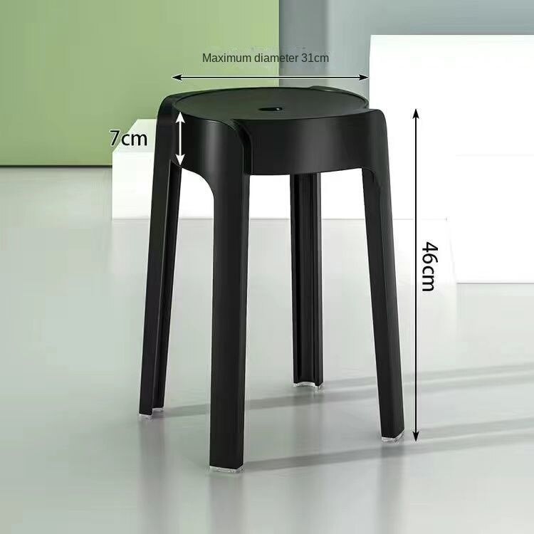Tabouret compact en plastique, parfait pour intérieur moderne