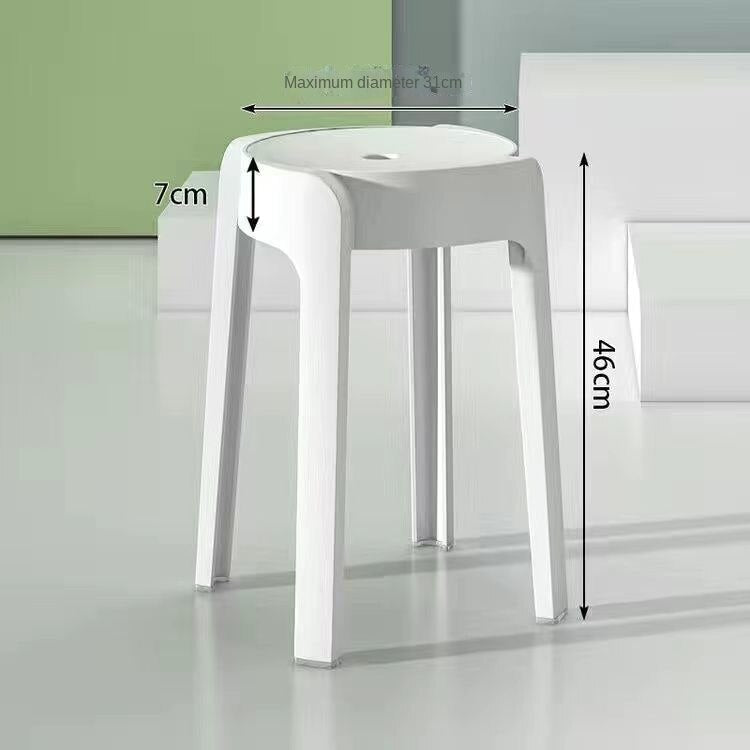 Tabouret empilable, vue latérale montrant la structure stable