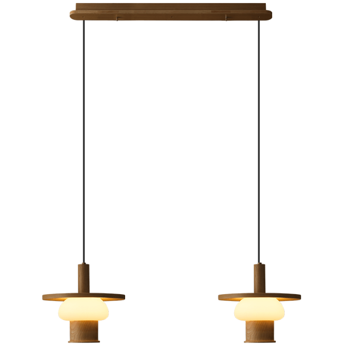 Lampe suspendue triple avec différentes couleurs de lumière