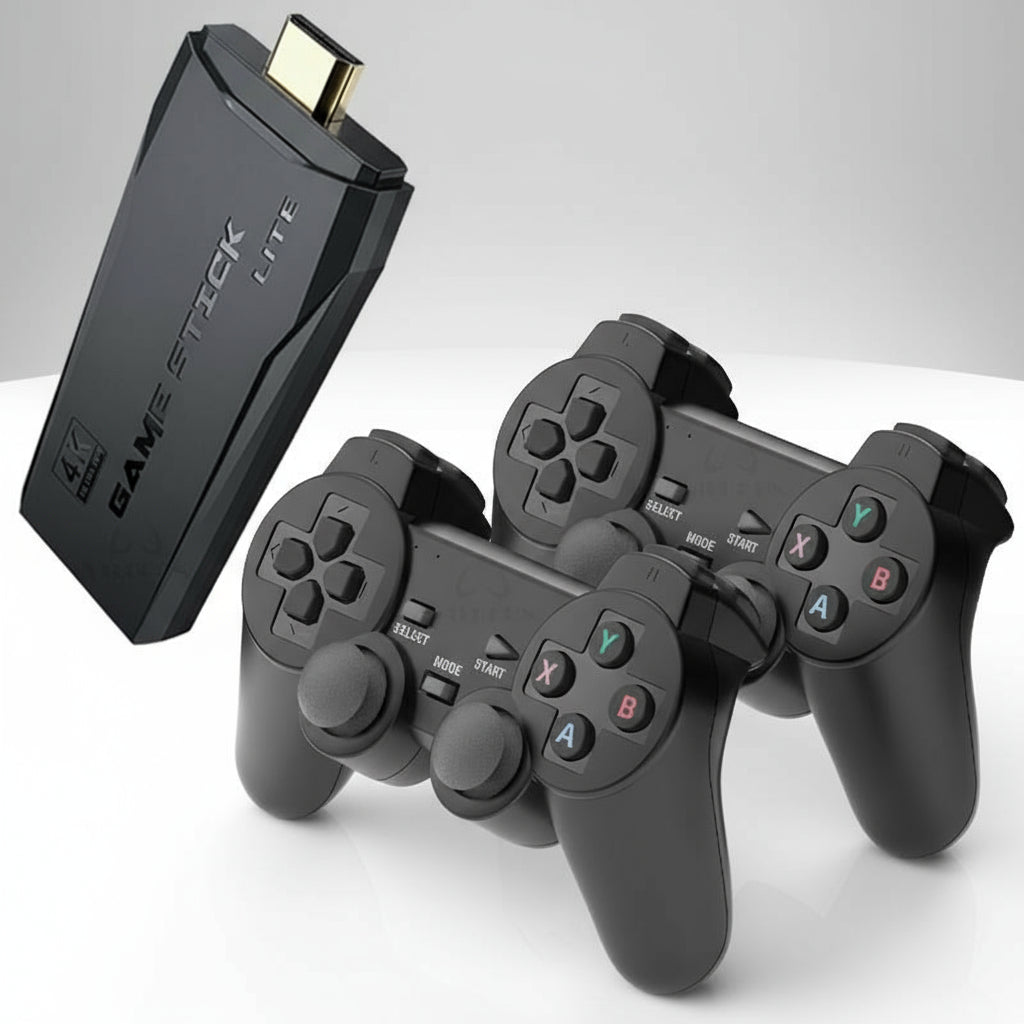 Console rétro avec manettes sans fil et sortie HDMI