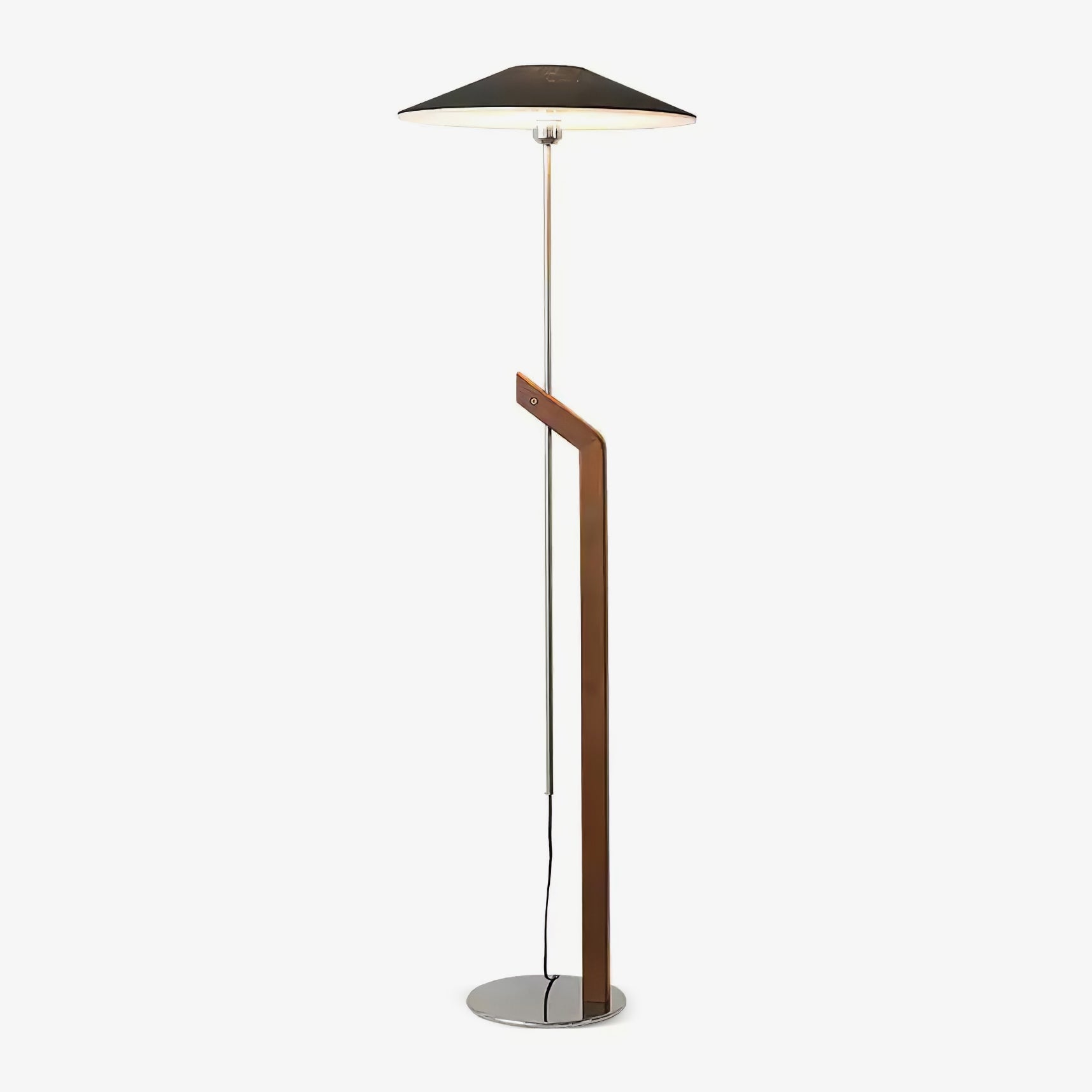 Lampe sur pied avec cadre en bois courbé