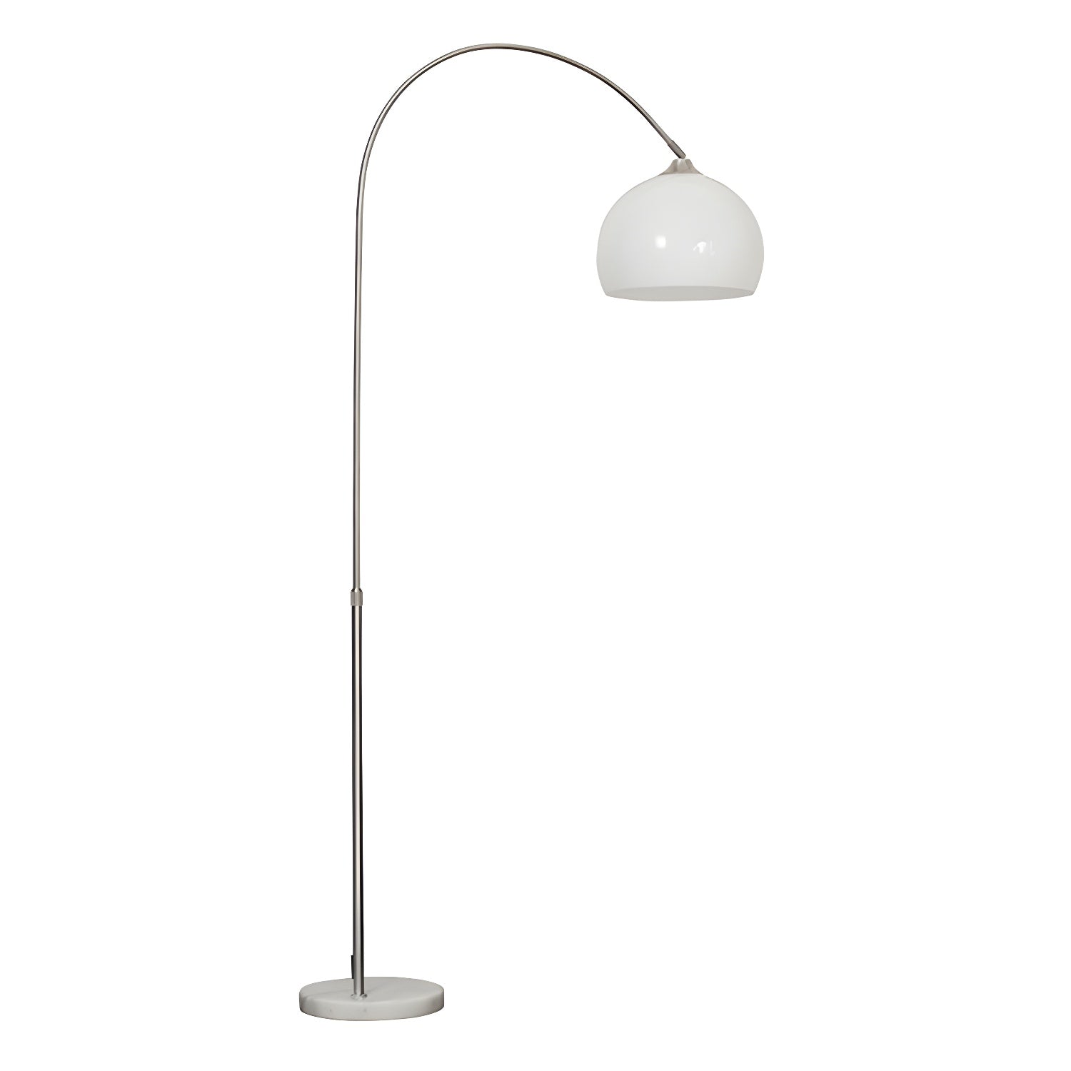 Détail du pied de la lampe en métal courbé