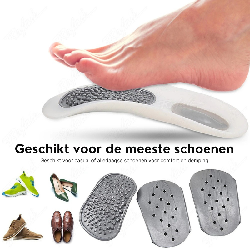 Vue latérale des semelles ergonomiques pour pieds plats