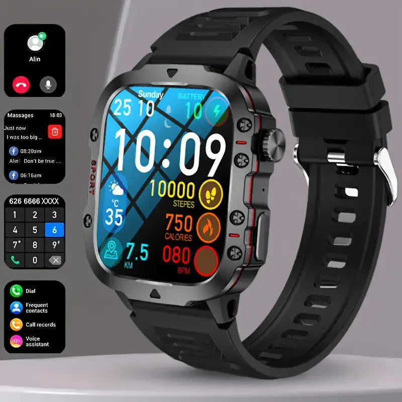 Vue latérale de la montre affichant des notifications d'appels