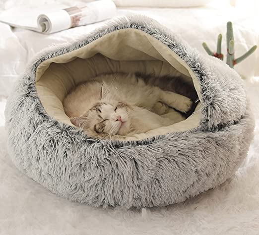 Panier en peluche, lavable en machine, couleur crème