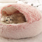 Lit pour animaux en peluche, couleur marron clair