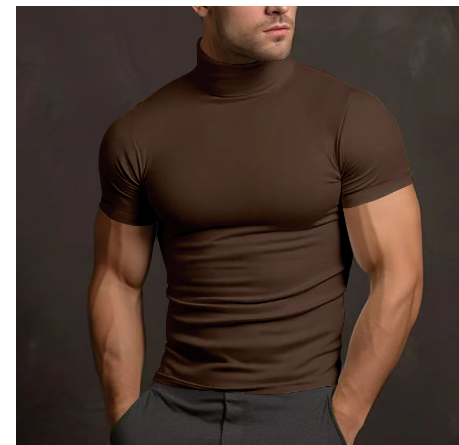 Détail du col roulé moderne sur un mannequin masculin