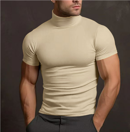 Vue latérale d'un pull col roulé élégant sur un homme