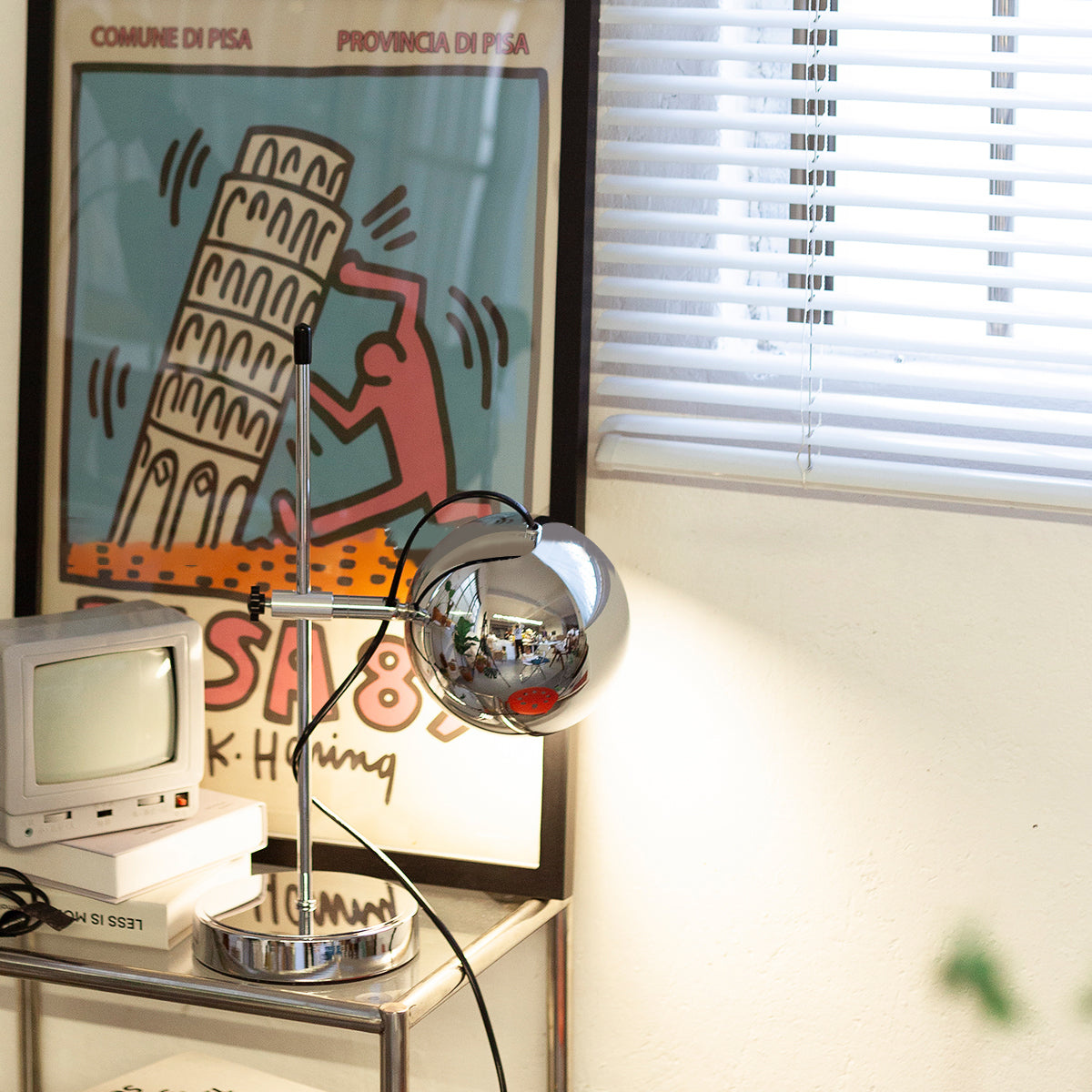 Vue de dessus montrant la finition élégante en métal