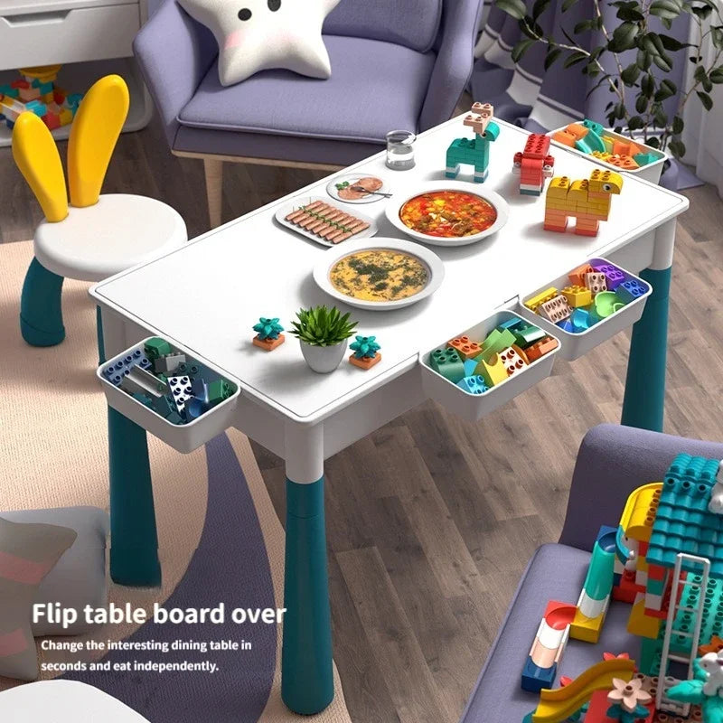 Vue rapprochée des blocs de construction sur la table