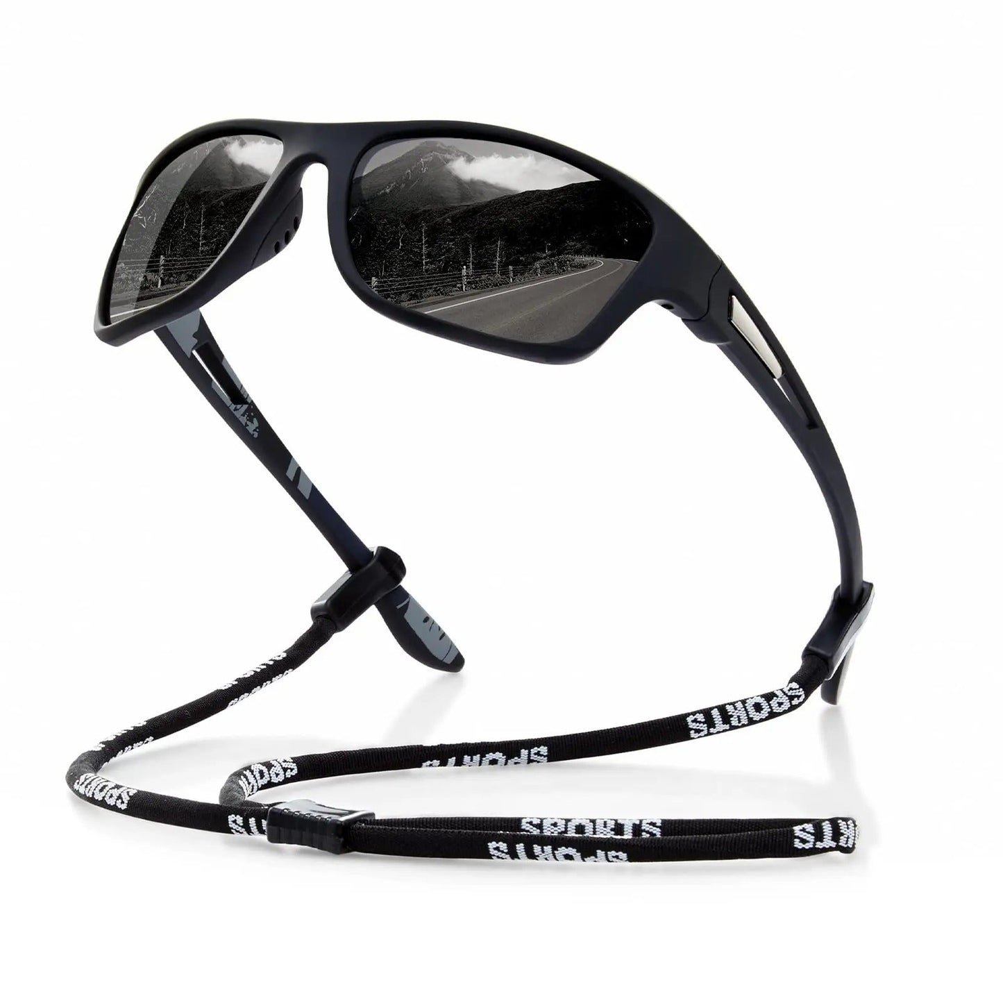 Lunettes de sport avec protection UV400 sur fond neutre