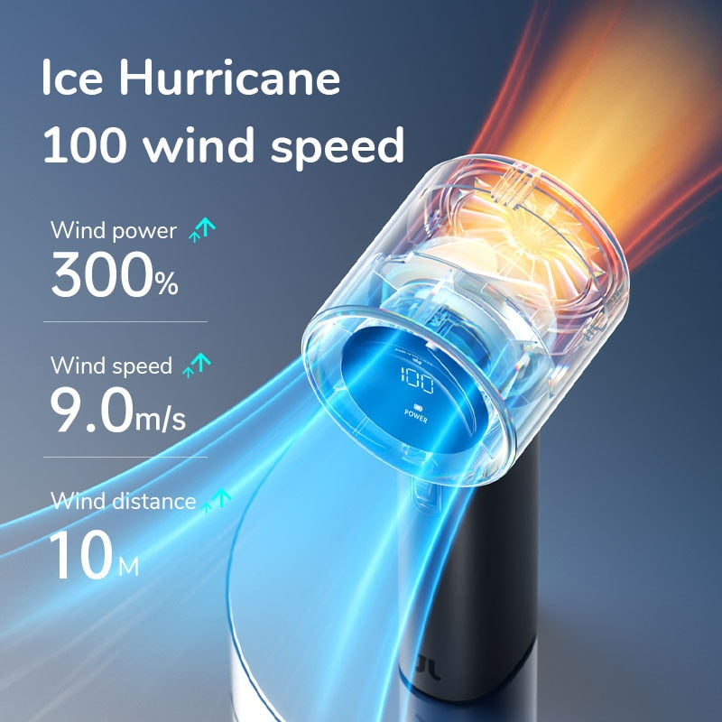 Ventilateur portable sans fil avec écran numérique allumé