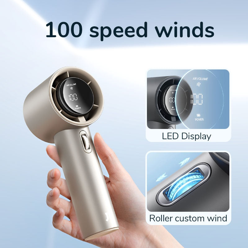 Gros plan sur l'écran numérique du ventilateur portable