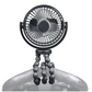 Ventilateur portable en fonctionnement, près d'un siège auto