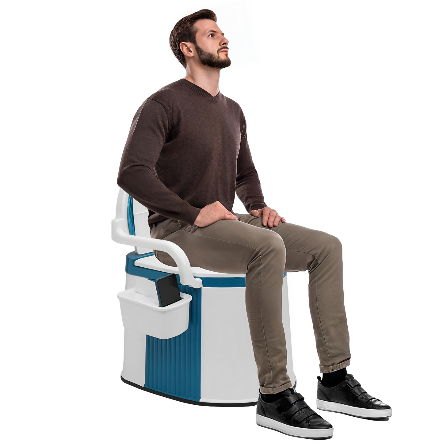Vue d'ensemble de la toilette portable adaptée aux adultes et aînés