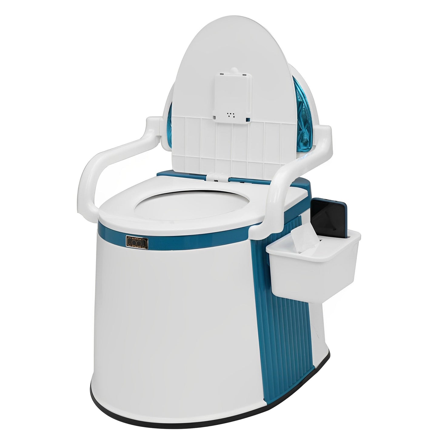 Toilette portable avec dossier intégré pour confort extérieur
