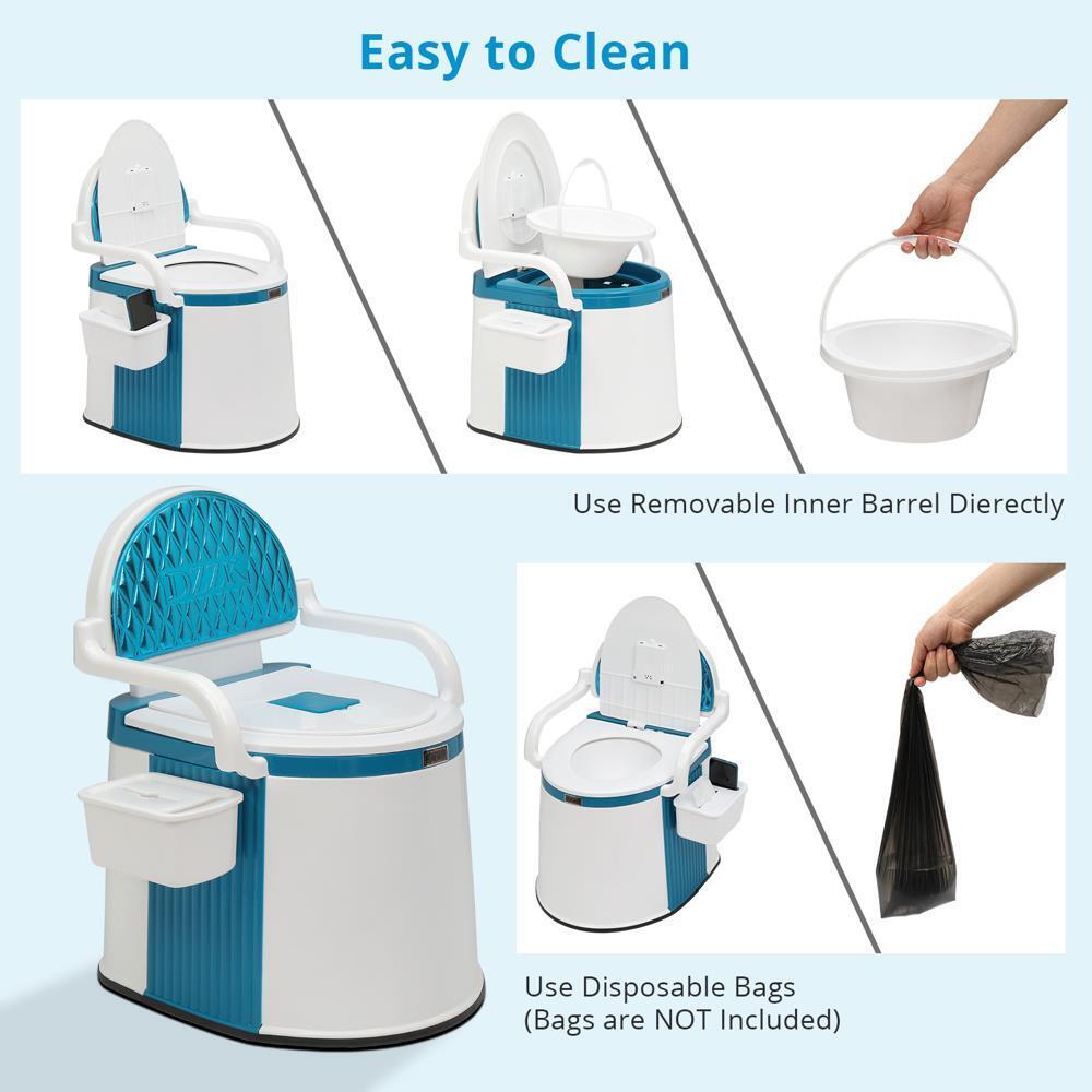 Support intégré pour téléphone sur la toilette portable compacte