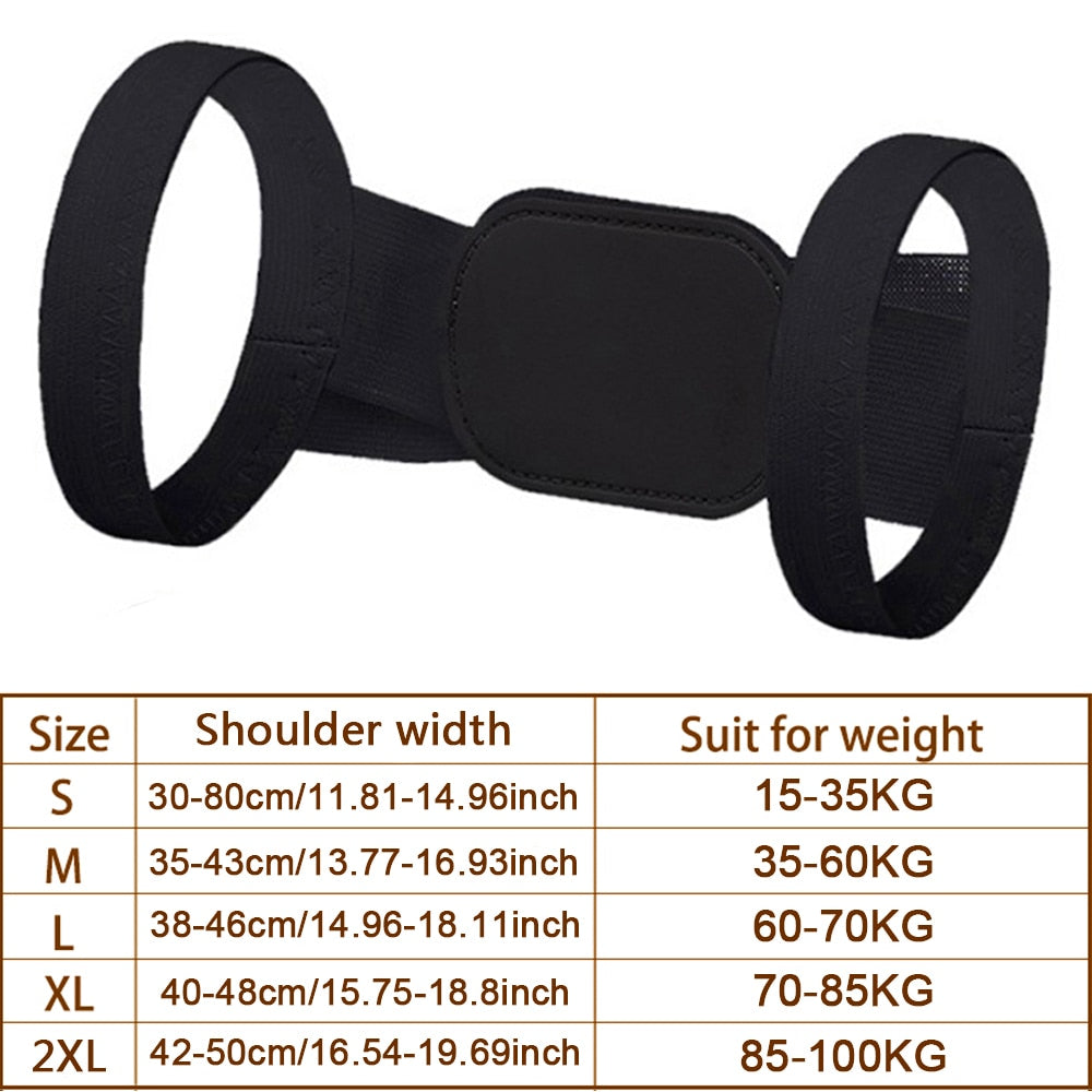 Ceinture de correction dorsale montrant les sangles ajustables