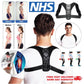 Correcteur de posture ajustable en néoprène noir, vue de face