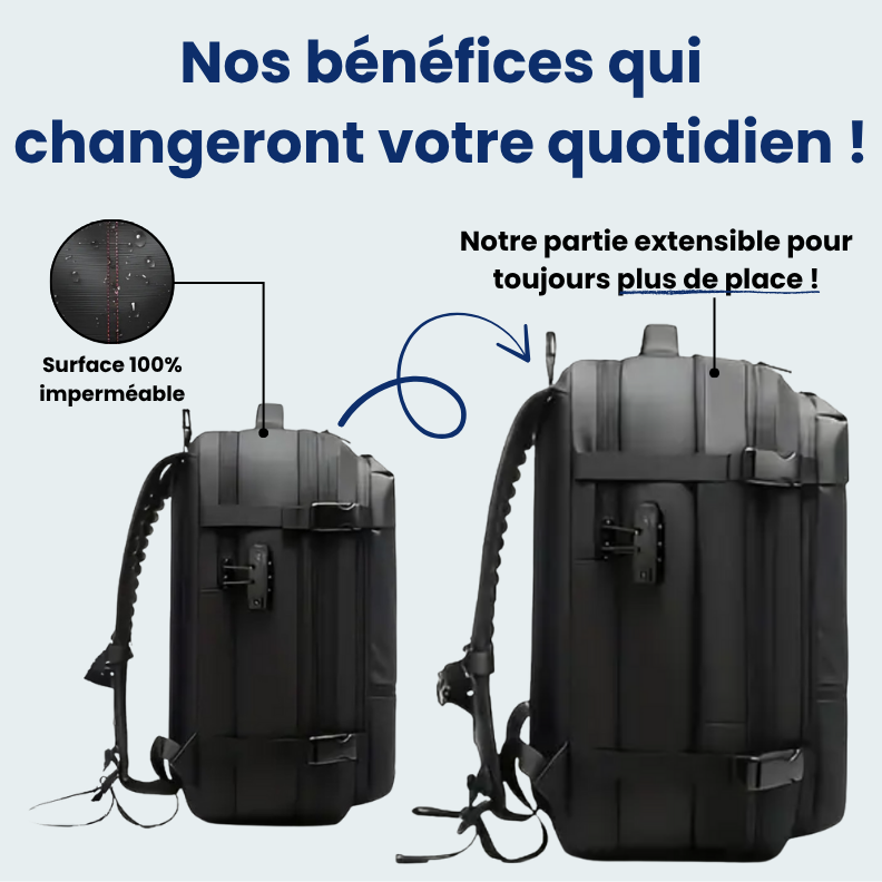 Compartiments internes d'un sac à dos bien organisés