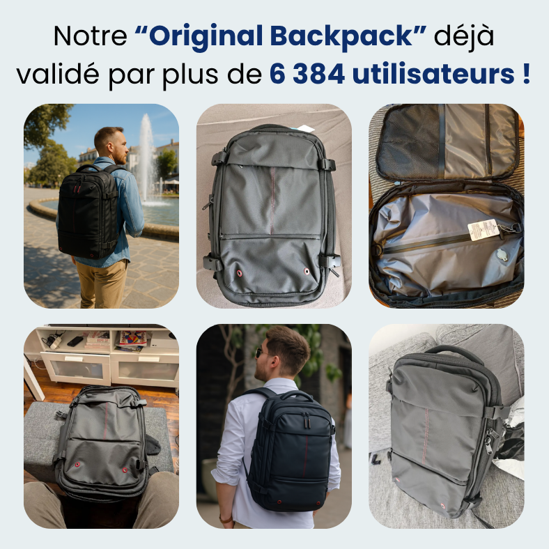 Sac à dos ouvert montrant une grande capacité de rangement