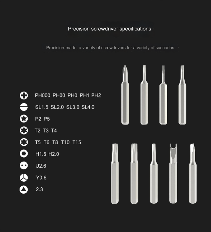 Kit de tournevis avec embouts interchangeables pour électronique