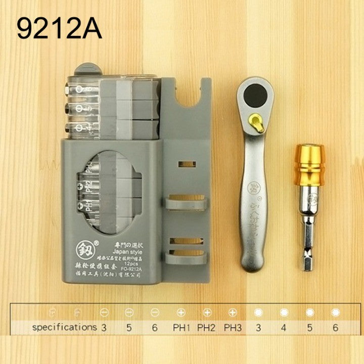 Vue d'ensemble du kit de tournevis avec design compact