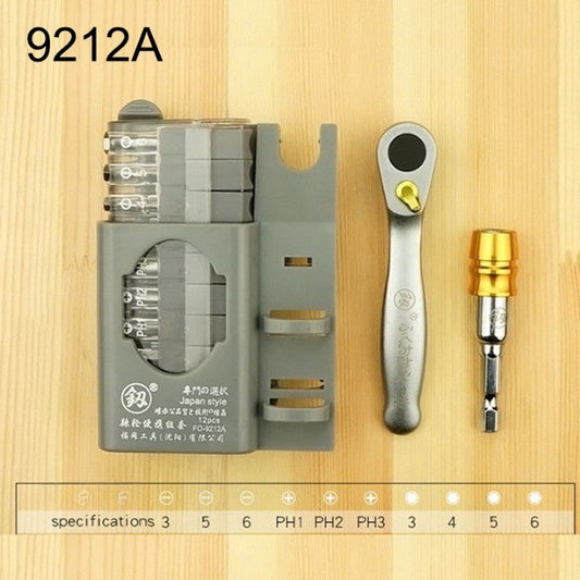 Vue d'ensemble du kit de tournevis avec design compact