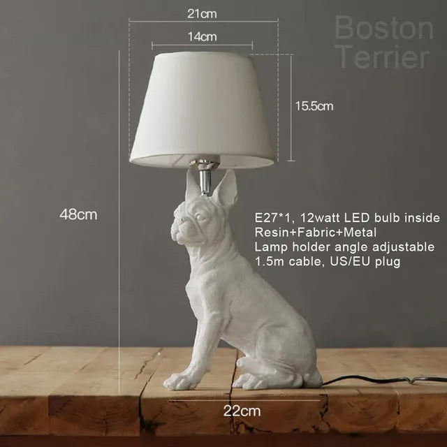 Vue arrière de la lampe chiot en plastique
